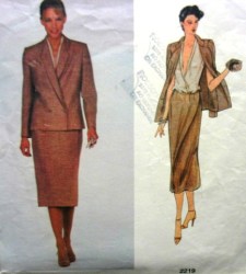 2219 ANTHONY 2 BREASTED JACKET,WRAP SKIRT & BLOUSE PATTERN 8,10